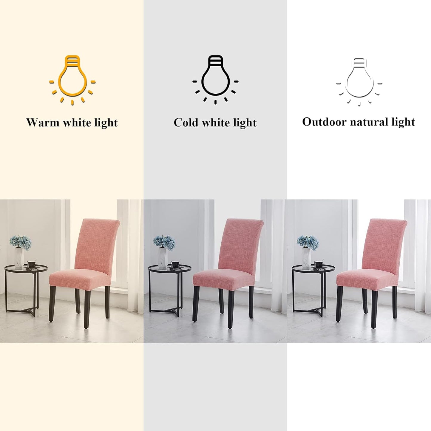 Joccun Chair Covers for Dining Room Set of 4, Dining Chair Slipcovers Stretch Dining Room Chair Covers Seat Protector,Washable Parsons Chair Cover for Home,Banquet(Dusty Pink,4 Pack)