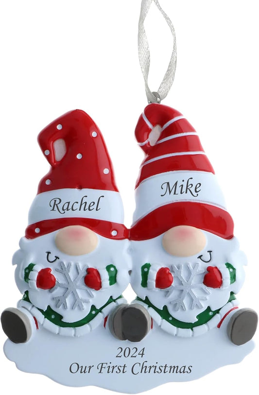 2025 Family Christmas Ornament – Personalized Ornament for Families – Custom Gnome Family Ornament – Holiday Tree Decoration Keepsake Gift (Family of 2)