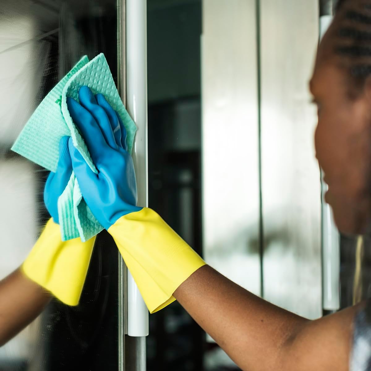 Swedish Dishcloths for Kitchen | 6 Pack Absorbent Cellulose Sponge Cloths Washable | Non-Scratch Reusable Paper Towels Quick Drying Cleaning Cloths - Green