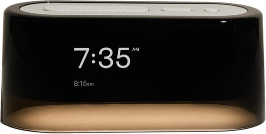 Loftie Alarm Clock with Sound Machine – Smart Alarm Clock with Light, White Noise, Bluetooth Speaker, Night Light Sound Machine, 100+ Sounds, Blackout Mode, No WiFi Mode, Optional Subscription - White