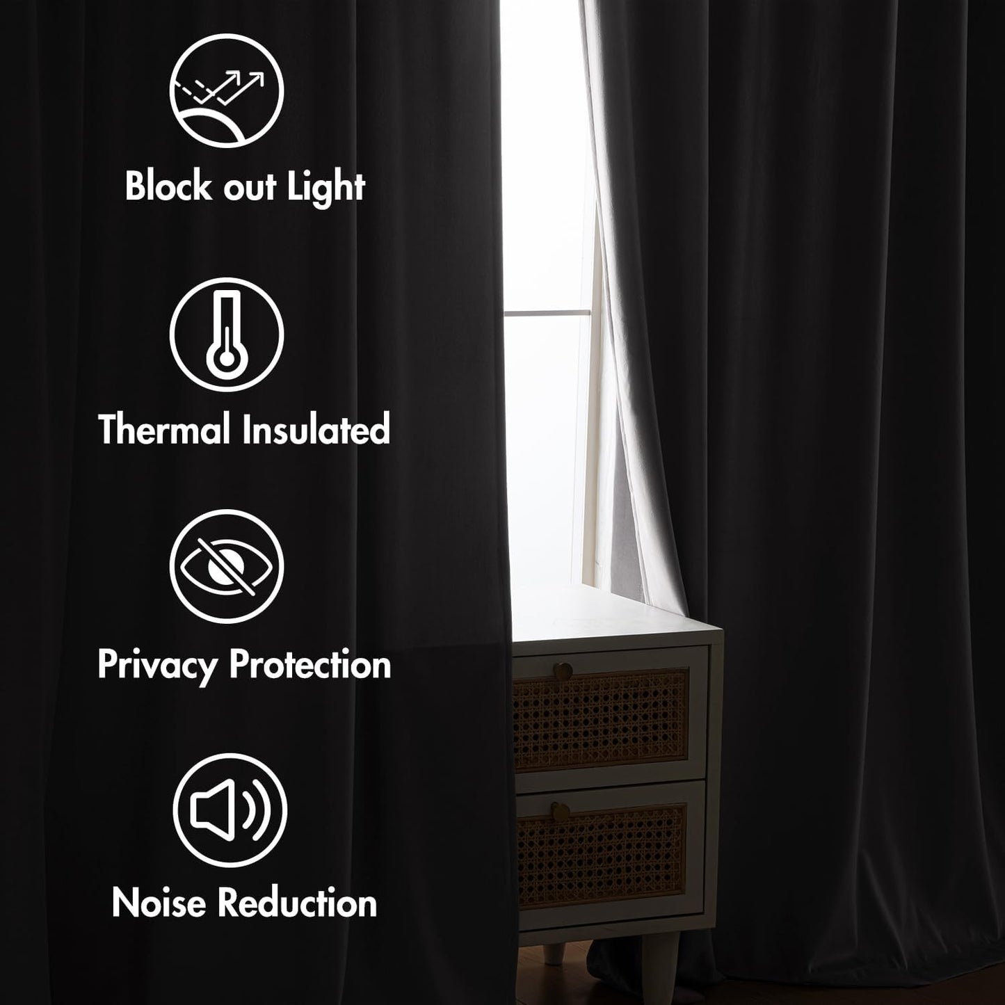 MIULEE Silver Gray Velvet Curtains 84 inches 2 Panels - Luxury Room Darkening Window Drapes for Bedroom Living Room Thermal Insulated Super Soft Blackout, Back Tab Rod Pocket Pinch Pleated, W52 x L84