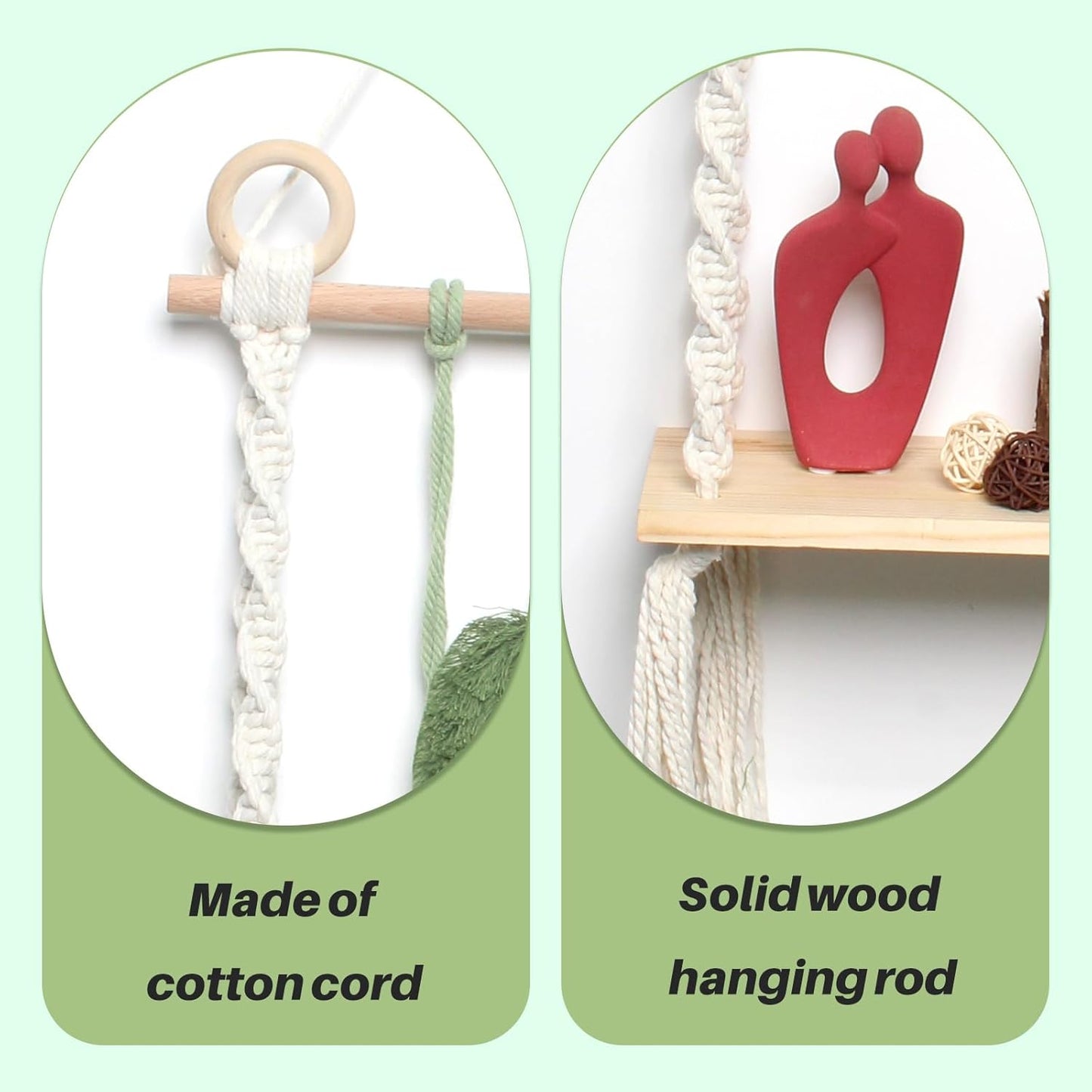 Macrame Wall Hanging Bohemian Woven Tapestry Chic Woven Leaf Tassels Decoration Handmade Wall Art Home Decor for Apartments, Dorms, Living Rooms, Bedrooms, Nursery Backdrop