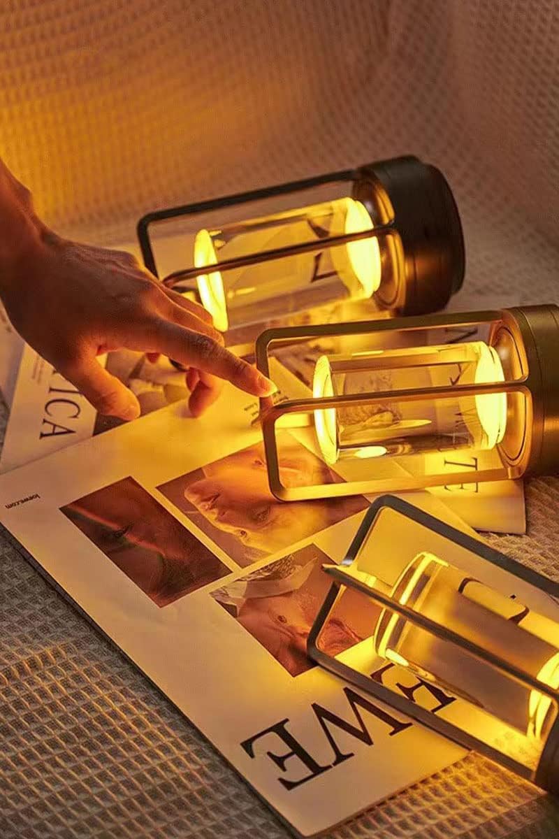 Portable Metal Table Lamp for Indoor/Outdoor ,Rechargeable Cordless LED Lamp, 3-Colour Infinitely Dimming Battery Powered Small Desk Lamp, Restaurant/Bedroom/Bar/Coffee Shop/Camping Light (Silver)