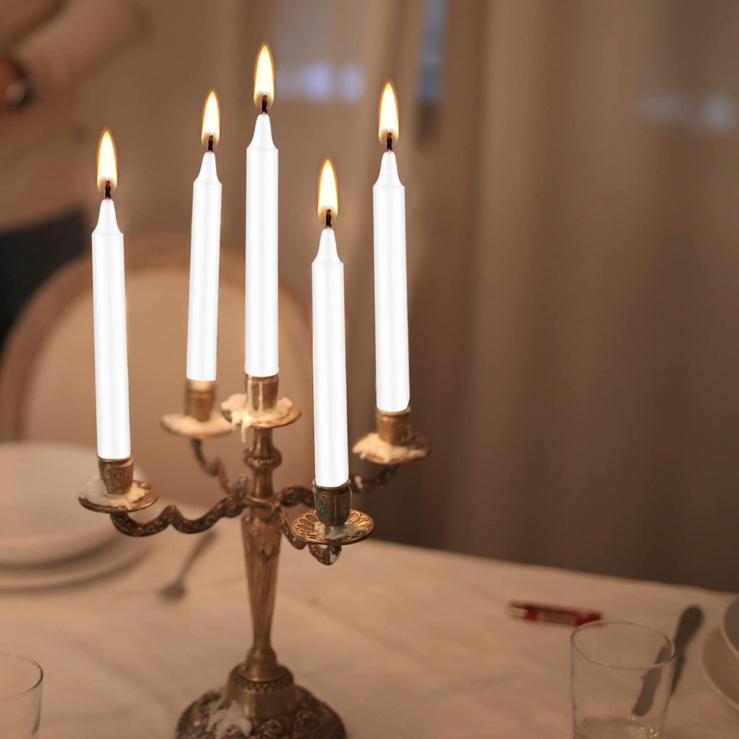 White Candles Set of 40, 4" White Spell & Chime Candles, Unscented Mini Taper Candle for Witchcraft, Wiccan Altar, Magic Tools, Rituals, Prayer, Meditation and Christmas Party Decoration