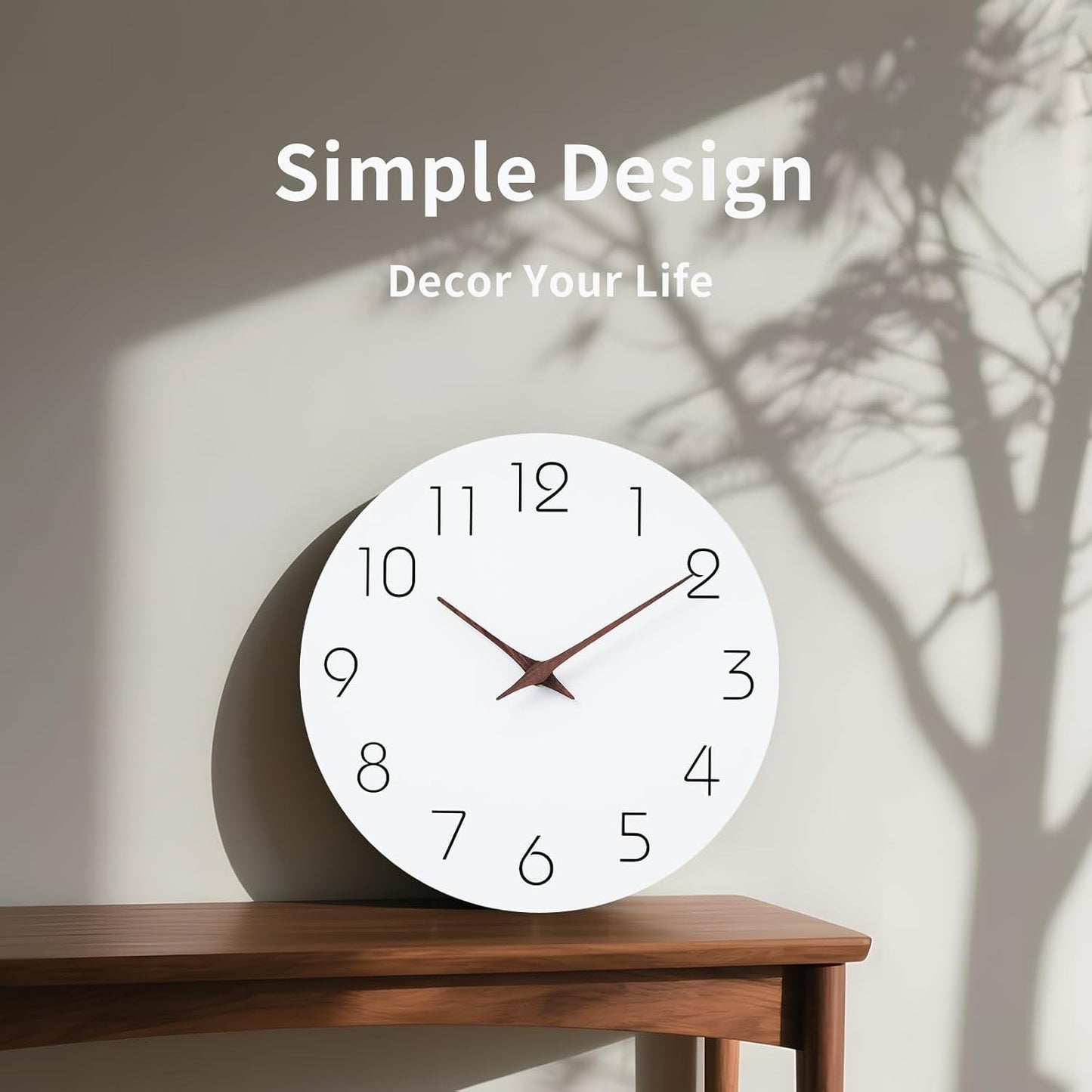 Mosewa Large Wall Clock Battery Operated 16 Inch White Silent Non Ticking Simple Minimalist Clock Decorative for Kitchen Home Bedroom Living Room Office