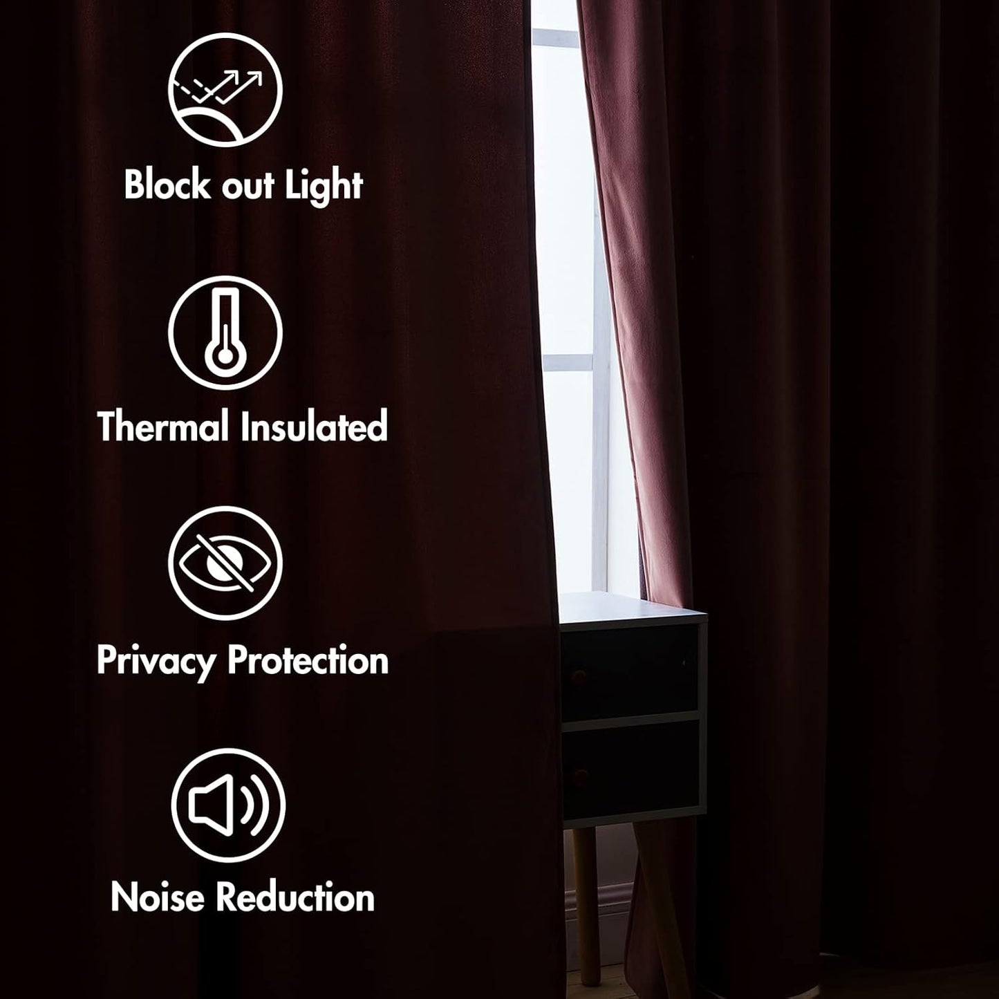 MIULEE Velvet Curtains 84 Inches Long 2 Panels - Pinch Pleated Luxury Room Darkening Curtains for Bedroom Living Room Blackout Thermal Insulated Super Soft Window Drapes Back Tab, Dusty Rose Pink