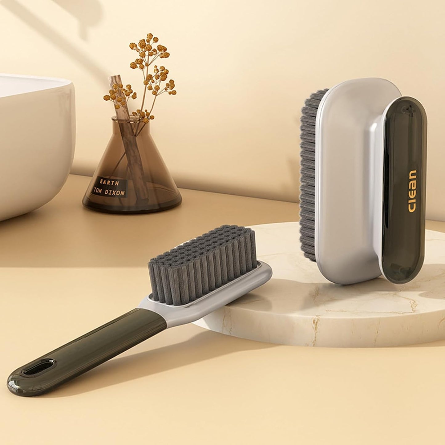 Laundry Stain Brush Household Scrub Brush Laundry Brush for Stain Removal,Soft Bristle Brush 2 Pack Stain Brush for Clothes Scrubbing Bathroom Cleaning Brush,Easy to Hold