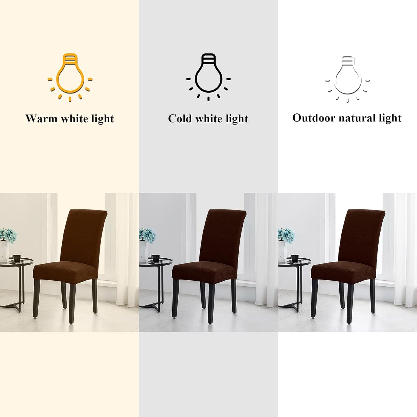 Joccun Chair Covers for Dining Room Set of 2, Dining Chair Slipcovers Stretch Dining Room Chair Covers Seat Protector,Washable Parsons Chair Cover for Home,Hotel(Chocolate,2 Pack)