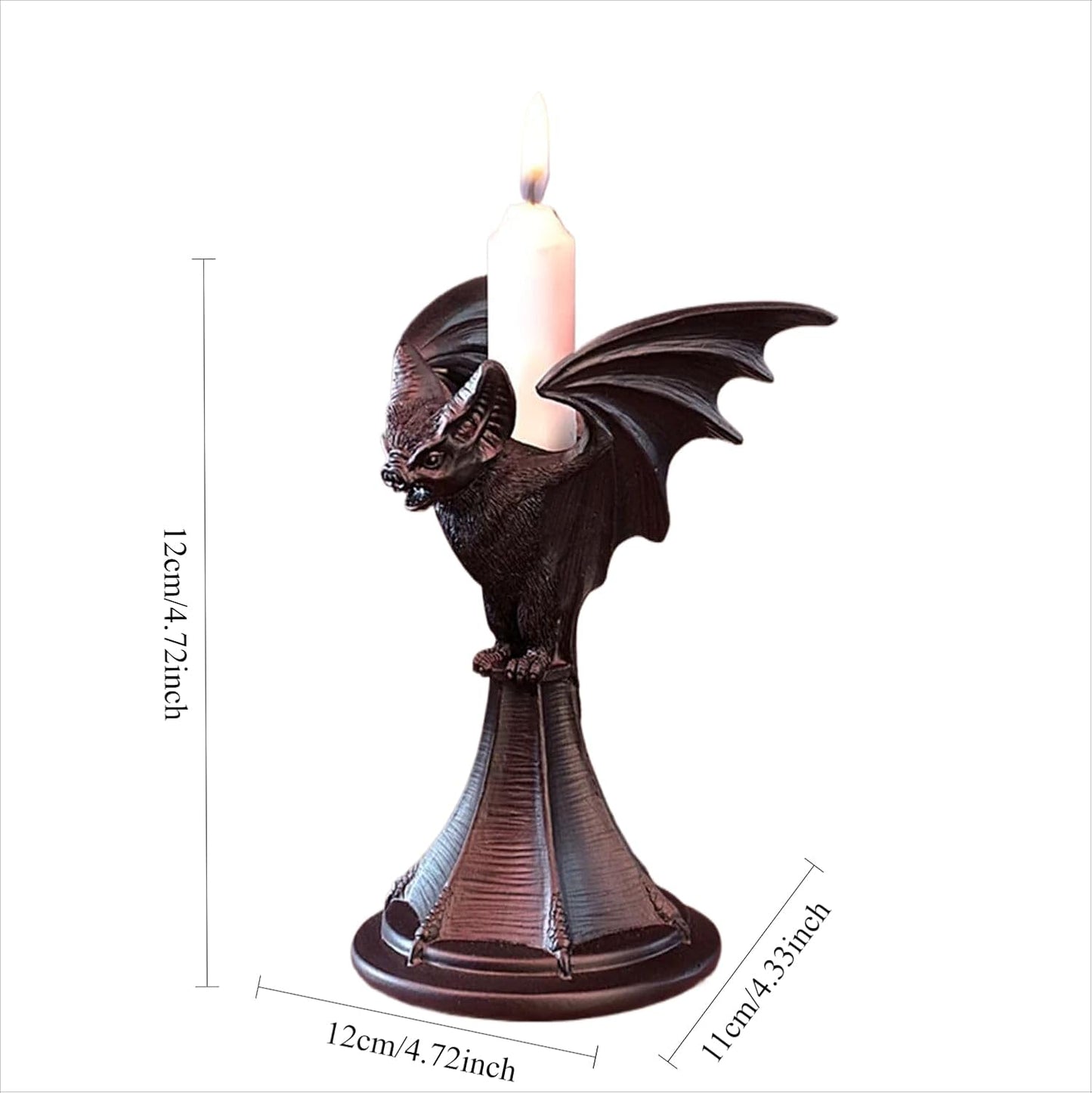 Gothic Candleholder Bat Candle Holder for Halloween, Resin Ornament, Home Desktop Decoration, Christmas Decor, Party Favors