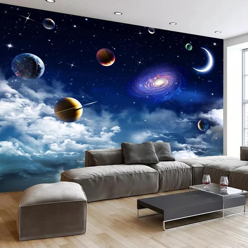 Custom Galaxy Peel and Stick Wallpaper Universe Starry Sky 3D Photo Wallpaper Living Room Bedroom Tv Background Ceiling Wall Mural