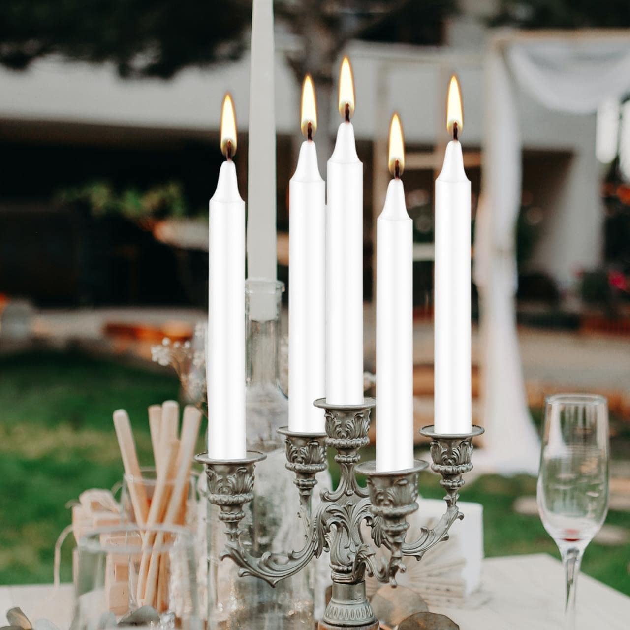 White Candles Set of 40, 4" White Spell & Chime Candles, Unscented Mini Taper Candle for Witchcraft, Wiccan Altar, Magic Tools, Rituals, Prayer, Meditation and Christmas Party Decoration