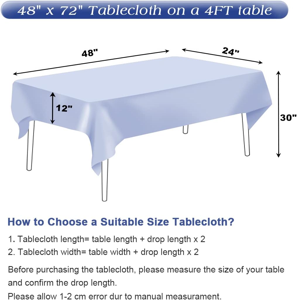 SquarePie Sequin Tablecloth 50 x 72 Inch Navy Blue Sparkly Table Linen for Wedding Party