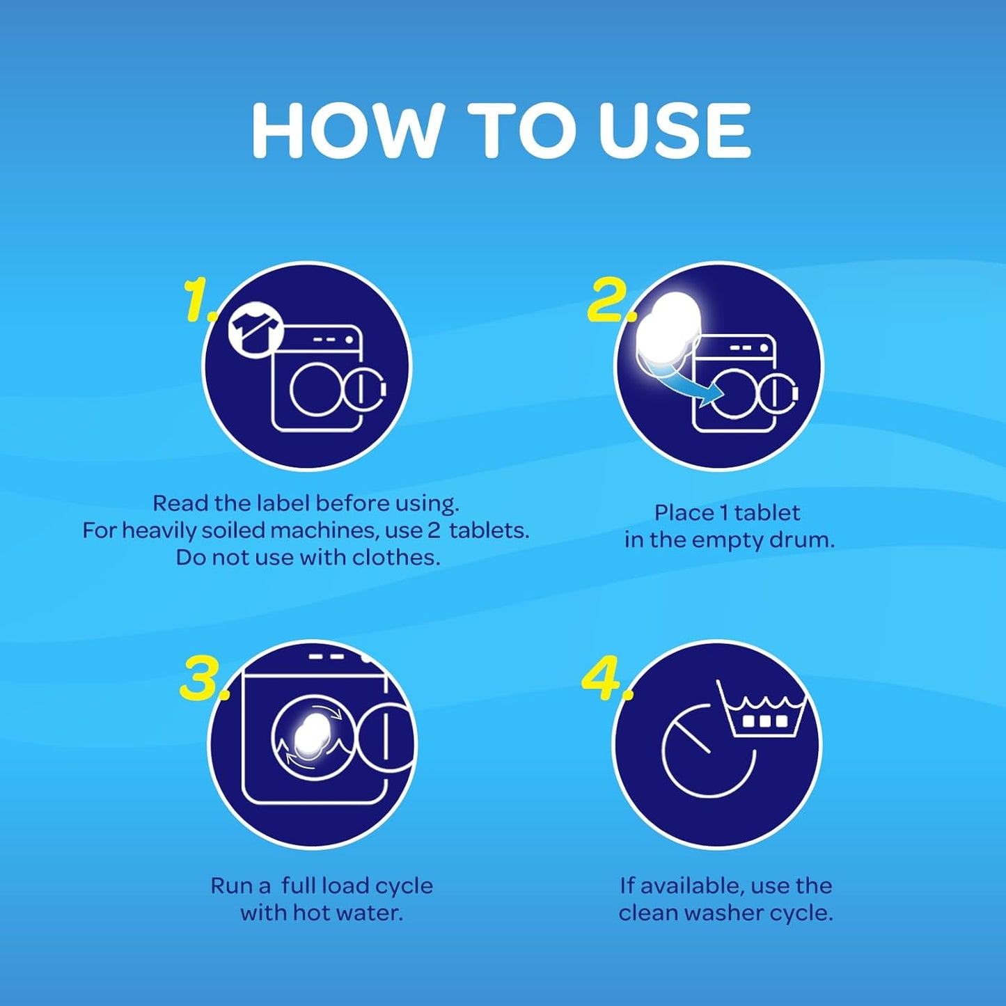 Washing Machine Cleaner Tablets 12 Pack, Formulated for Pet Owners, 8.5oz Washer Machine Cleaner Tablets, Deep Cleaning Descaler for HE, Top & Front Load Washers, Septic Safe - 6 Month Supply