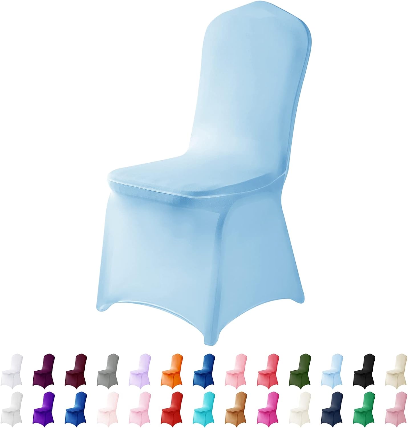 Spandex Chair Covers, 12PCS, Washable Protector for Living Room, Party, Banquet, Wedding, Hotel (Blue Mist)