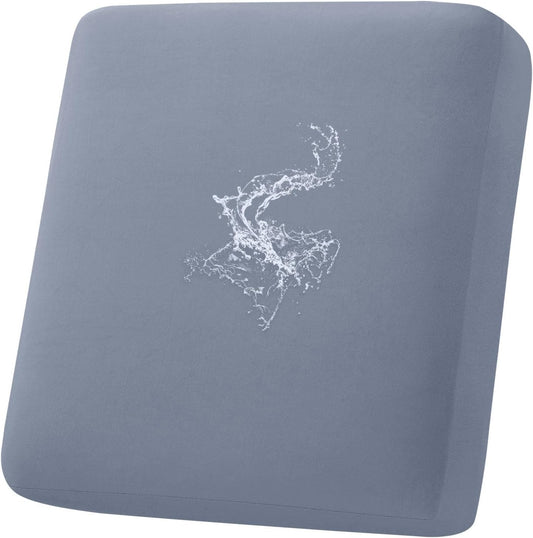 hyha Waterproof Couch Cushion Covers, Stretch Sofa Couch Seat Slipcover for Dog Washable, Non-Slip Waterproof Outdoor Cushion Covers for Patio Furniture Replacement (1 Piece for Small, Grey)