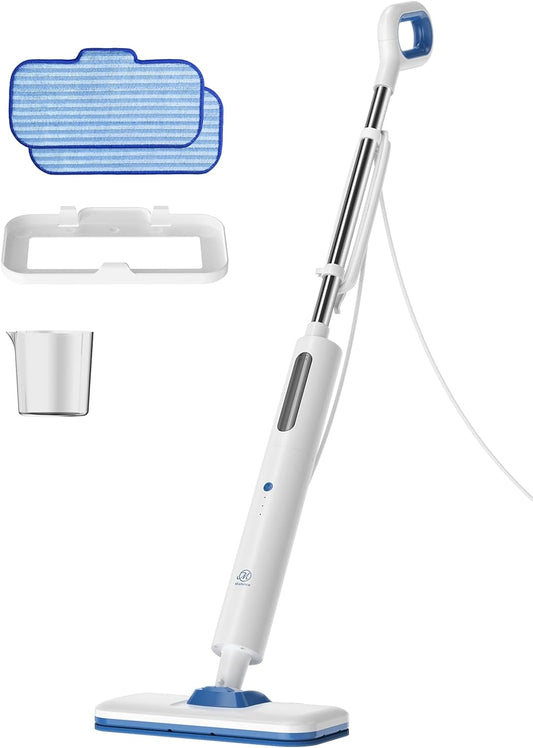 Steam Mop for Floor Cleaning,15-Second Setup,Chemical-Free Floor Steam Cleaner for Hardwood,Laminate,Tile&Greasy Spots.Ergonomic Design with Hands-Free Standing,3 Steam Settings,Reusable Washable Pads