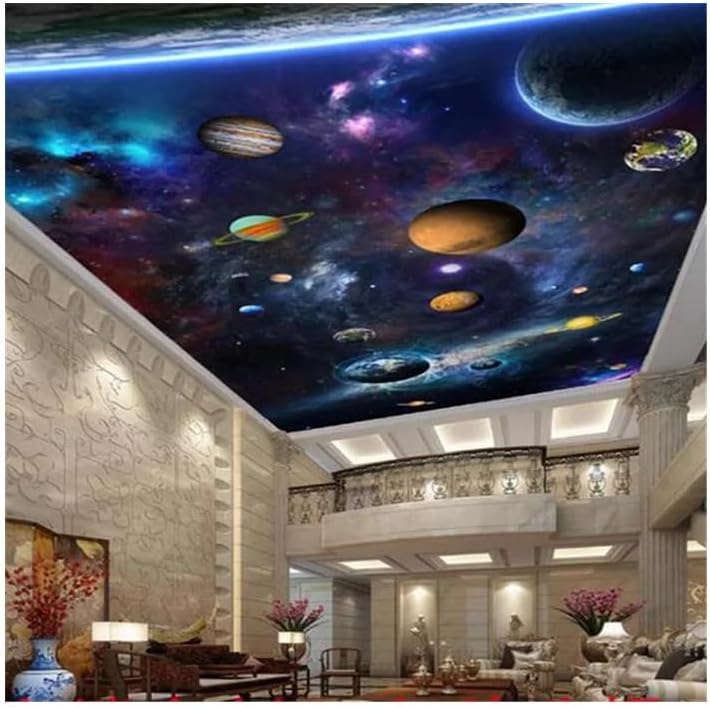 Custom Wallpaper Universe Wallpaper Space Planet 3D Mural Living Room Bedroom Ceiling Mural Galaxy Wallpaper