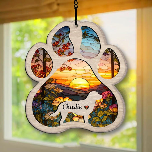 IZI POD Personalized Labrador Retriever Suncatcher Dog Memorial Gifts, Custom Labrador Retriever Ornament Christmas Tree, Pet Remembrance Gift, Loss of Dog Sympathy Gift, Pet Loss Suncatcher