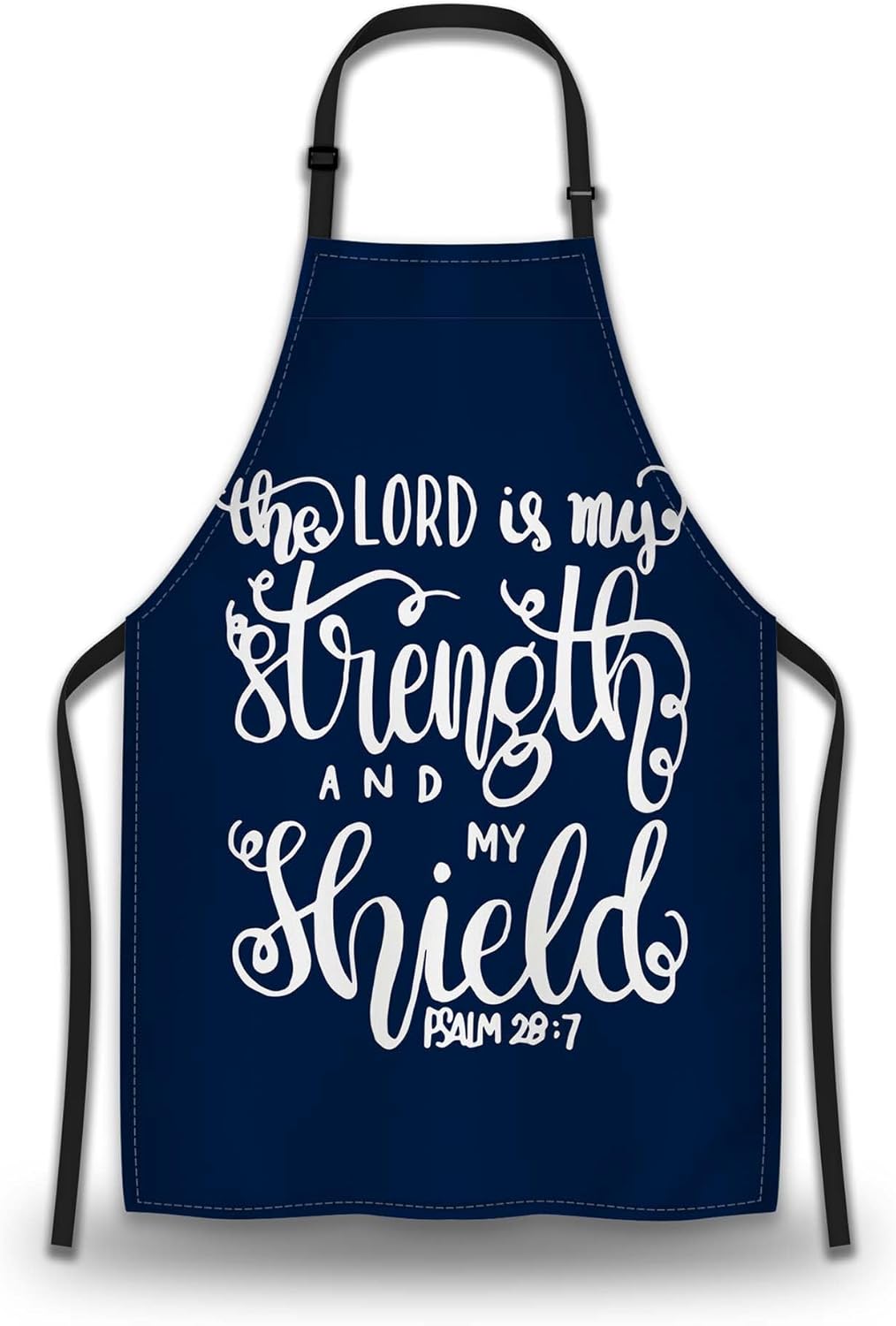 Baking Apron for Men the Lord Is My Strength and My Shield Bible Verse Modern Cute Aprons for Men for Kitchen Cooking Restaurant BBQ Painting Crafting 27” (W) x 31” (H), Waterproof Aprons