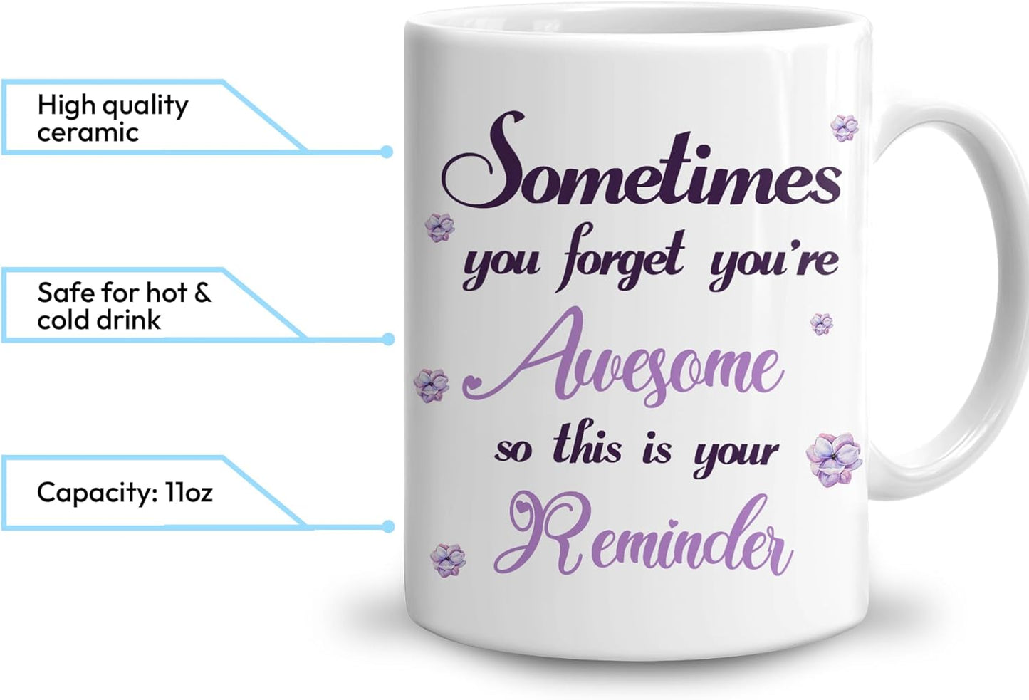 Hyturtle Personalized Purple Inspirational Butterfly Mug - Butterfly Gifts For Women - Animal Gift For Bird Lover Her - Bird Gifts For Mom on Mother Day - Custom Coffee Cup Ceramic Mug 11 Oz 15 Oz