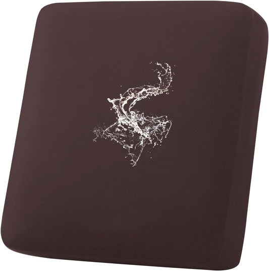 hyha Waterproof Couch Cushion Covers, Stretch Sofa Couch Seat Slipcover for Dog Washable, Non-Slip Waterproof Outdoor Cushion Covers for Patio Furniture Replacement (1 Piece for Small, Chocolate)