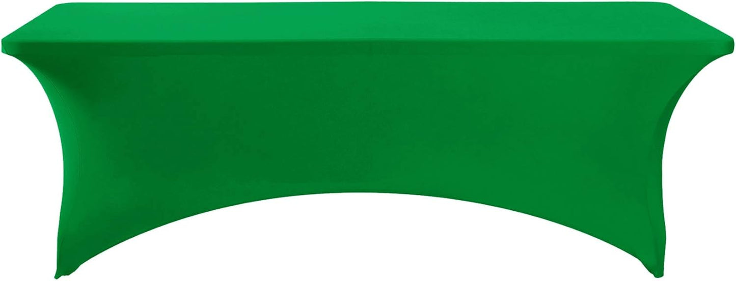Spandex Table Cover for 8FT or 4ft or 6ft Table Universal Fitted Stretch Tablecloth for Party, Banquet, Wedding and Events-Emerald