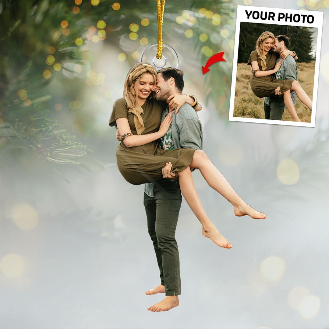 Pawfect House Personalized Photo Ornament, Custom Christmas Ornament, 2D Acrylic Ornaments with Couple Picture, Custom Photo Gifts for Women Men, Personalized Christmas Ornaments 2025, Couples Gifts