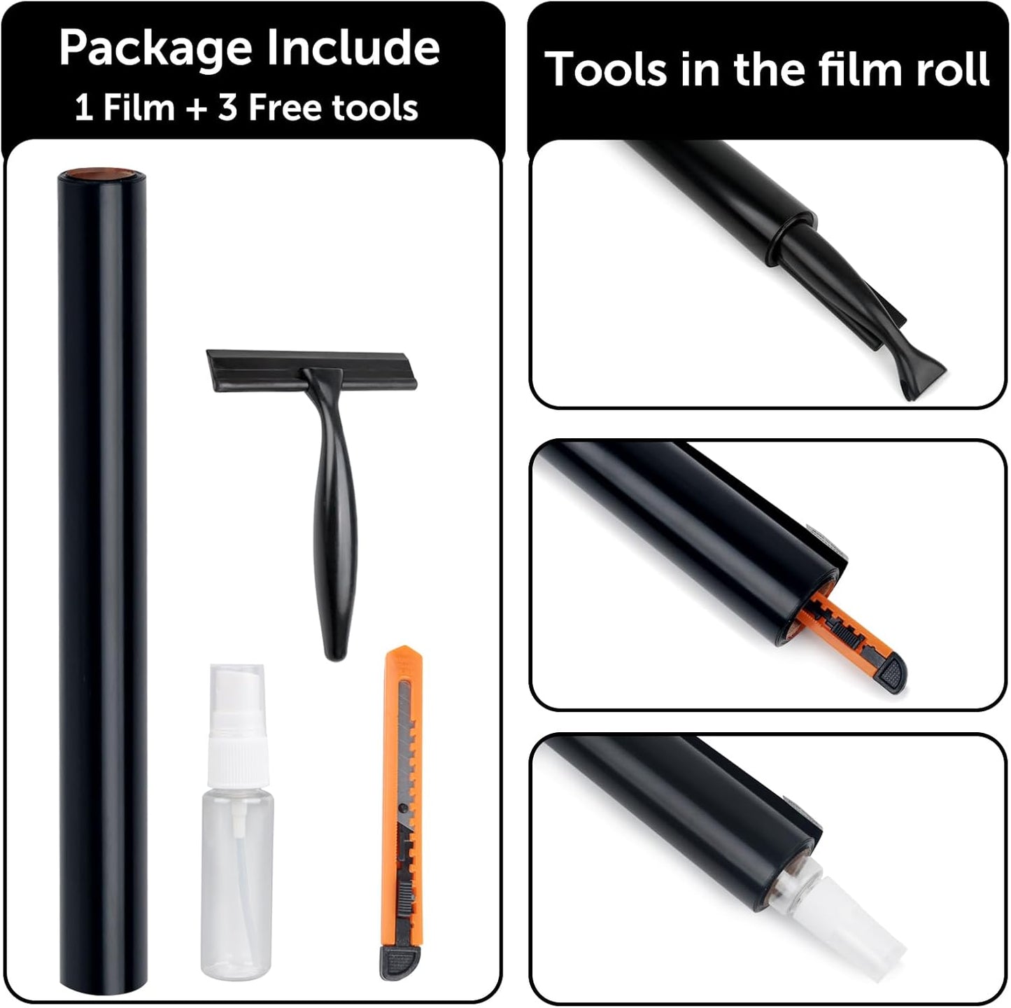 HIDBEA Mirror Blackout Window Film,100% Light Blocking Room Darkening Window Privacy Film,Mirror Glass Window Film Heat Control,Removable Window Cover Tint for Day Sleep(Mirror Black,23.6in x 6.5ft)