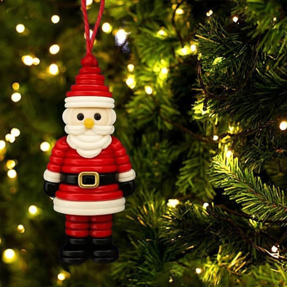 4pcs Button Christmas Tree Ornament Kits, Fun Holiday Decorations for All Ages, DIY Craft Buttons Kit with Christmas Snowman/Santa/Angel, Gifts for Xmas Tree Hanging Decorations (Angel)