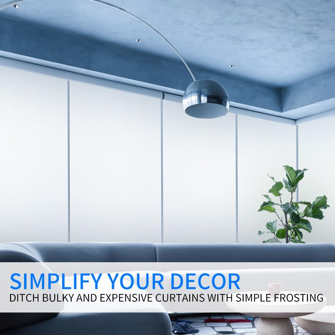 Window Privacy Film with Installation Tools, White Frosted, Static Cling, Anti UV, Heat Control, Ideal for Home Shower Office Glass Door (White Frosted, 23.6X78.7Inch)