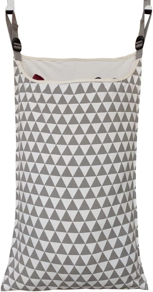 Adjustable Space Saving Door Hanging Laundry Hamper Bag with Over Door Hooks for Dirty Laundry