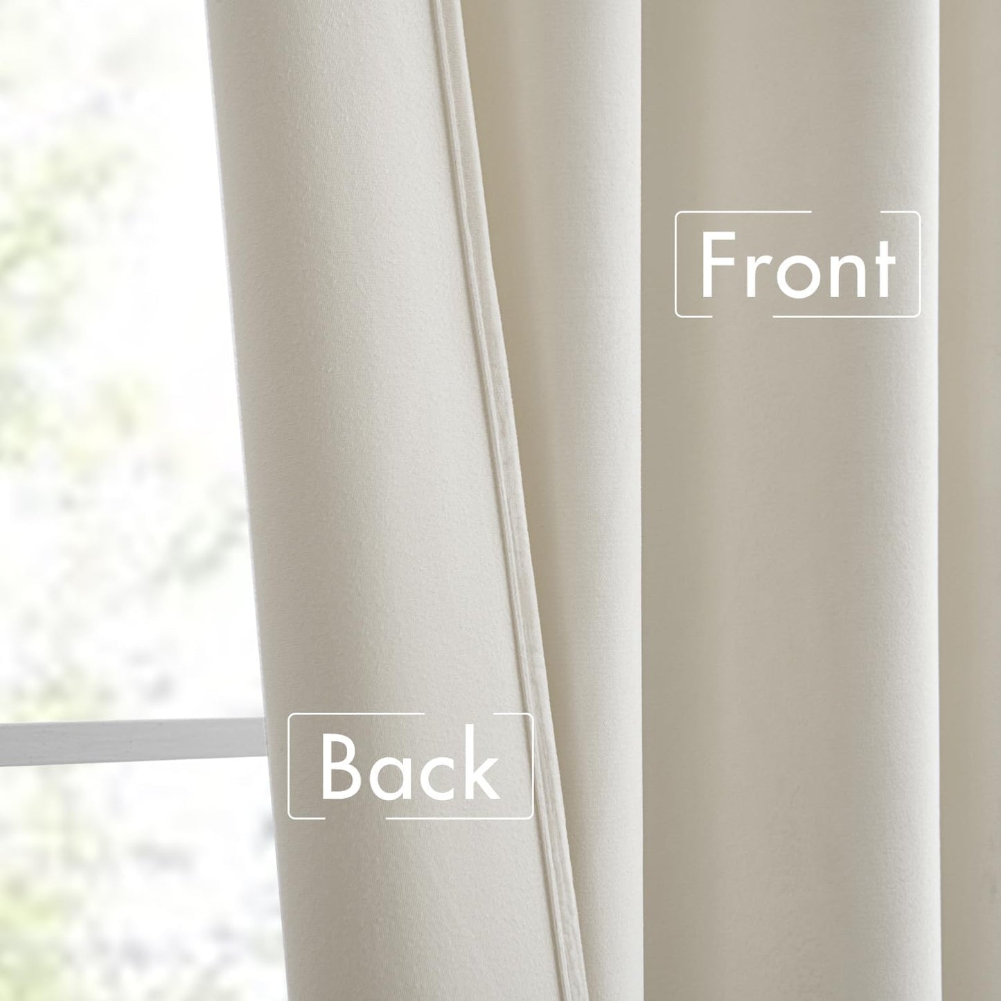 MIULEE Ivory White Velvet Curtains 108 inches Long 2 Panels - Luxury Pinch Pleated Room Darkening Window Drapes for Bedroom Living Room Thermal Insulated Super Soft, Back Tab Rod Pocket Elegant Decor