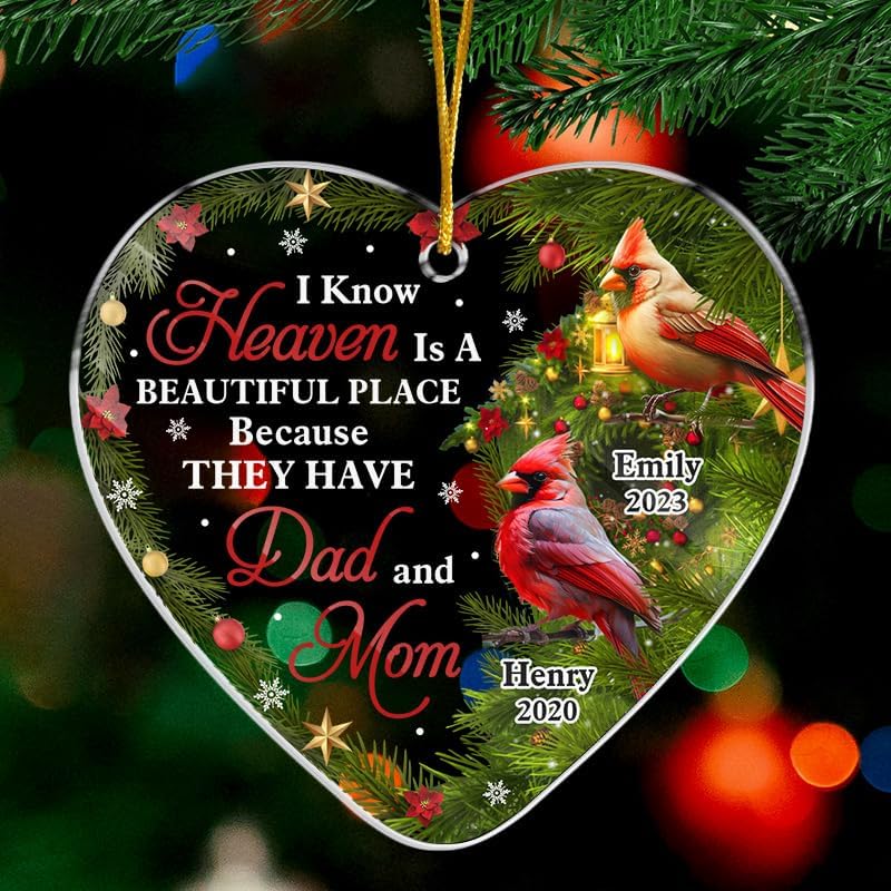 Pawfect House Heaven is A Beautiful Place, Memorial Christmas Ornaments for Loss of Loved One, Sympathy Gifts for Loss of Mom, Dad, Memorial Gifts for Loss of Mother, Father, Bereavement Gift