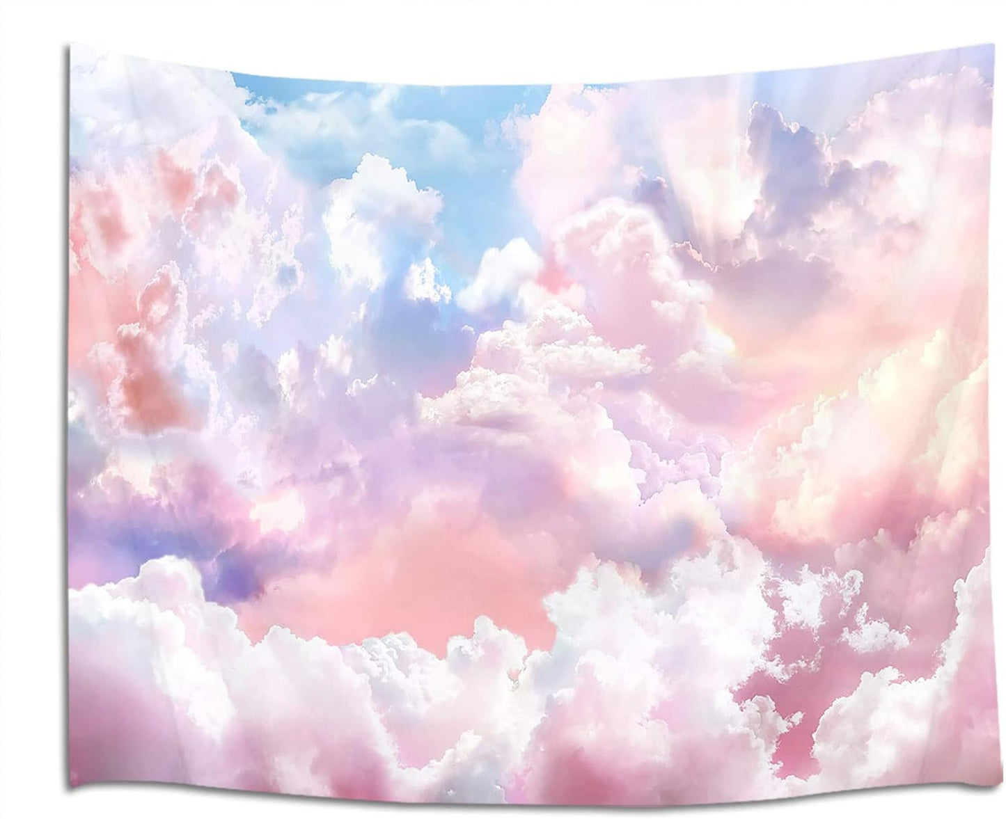 HVEST Pink Cloud Tapestry Colorful Abstract Clouds Natural Landscape Tapestries Wall Hanging for Bedroom Living Room Teen Dorm Indie Decor Poster Blanket,48x36 Inches