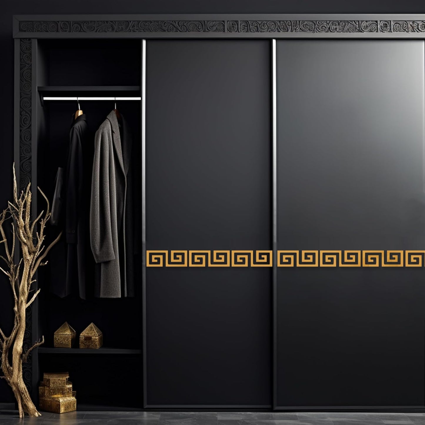 15 Pcs DIY Geometric Shape Acrylic Decorative Mirror Stickers Removable Adhesive Wall Mirror Décor for Living Room Home Background (Gold,3.15 * 7.87inches)