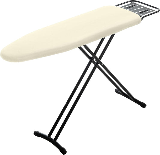 Ironing Board Full Size, RAINHOL Compact Iron Board with Iron Rest, Heat Resistant Cover with Ultra Thick Padding, Height Adjustable Heavy Duty for Home, Dorm, 43x13 Ivory