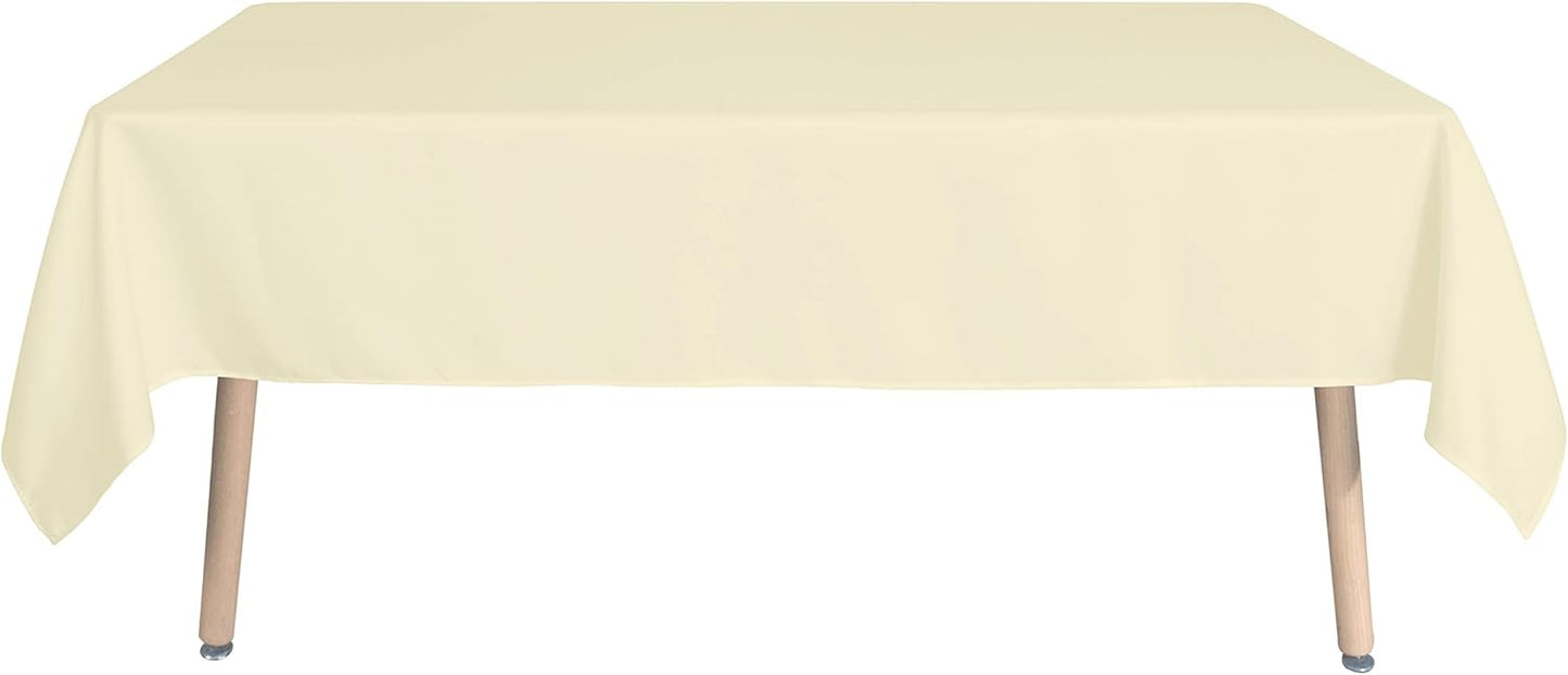 sancua Rectangle Tablecloth - 54 x 78 Inch - Stain and Wrinkle Resistant Washable Polyester Table Cloth, Decorative Fabric Table Cover for Dining Tables, Buffet Parties and Camping, Beige