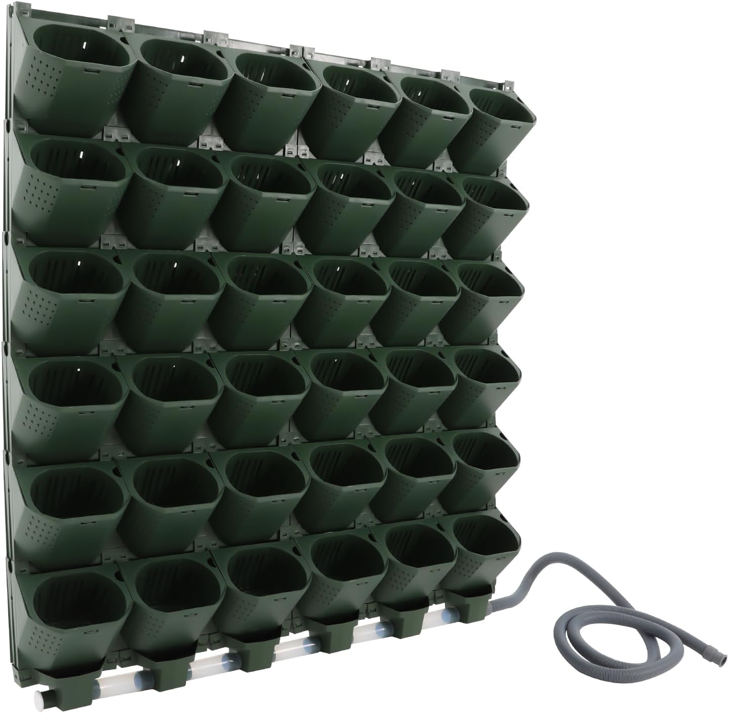 36 Pockets Hanging Planter Bags, Vertical Wall Mounted Plant Planting Grow Bags, Stackable Wall Planter with Timer, Self Watering Hanging Planters for Outdoor Indoor Garden-Green