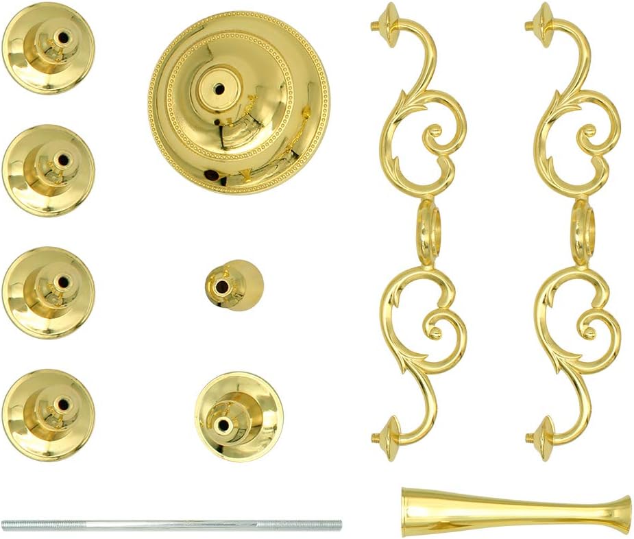 Metal Candelabra 5-Candle 10.1 Inch Tall Candle Holder Stick for Home Wedding Event and Party Festival,Gold