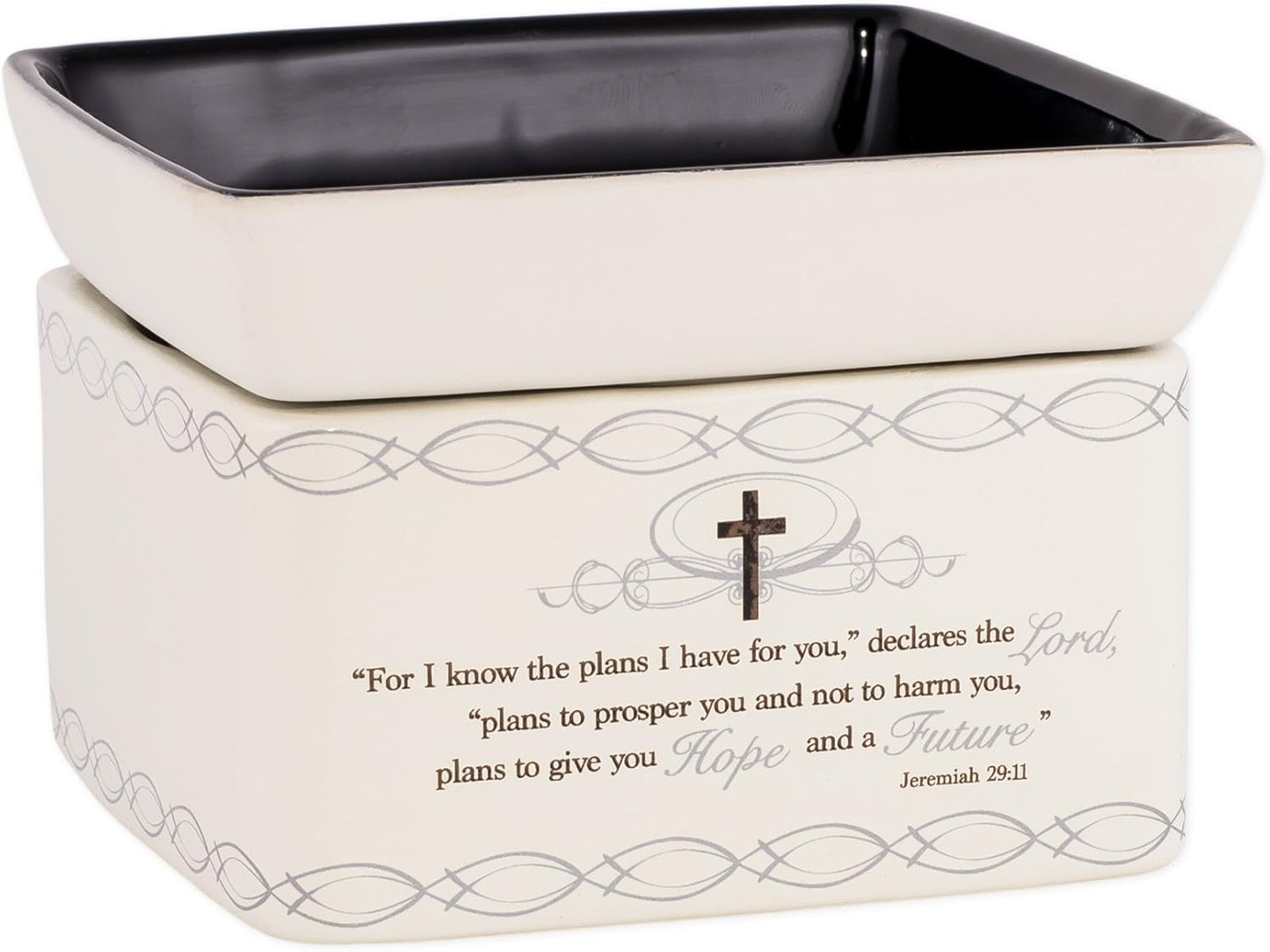 Elanze Designs for I Know The Plans I Have for You Ceramic Stone 2-in-1 Tart Wax Oil Candle Warmer