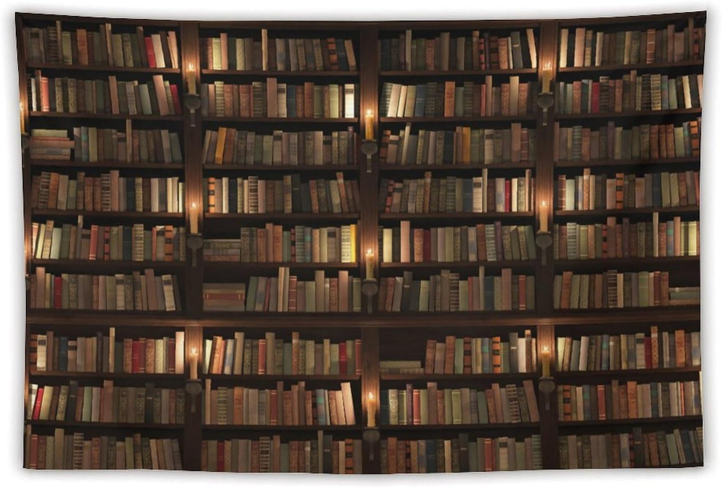 Kurtect Bookshelf Tapestry,Retro Library Bookcase Antique Mid Century Pattern Print Tapestries for Party Beach Picnic Blankets Tablecloths Living Room Wall Deocr, 60x90 in