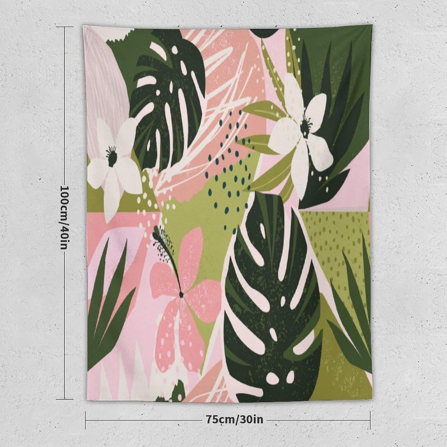 ICMOLYYENLO Tropical Green Plant Tapestry, Green Palm Leaves Natural Landscape Print Wall Tapestry for Bedroom Living Room Dormitory 60x80 Inch