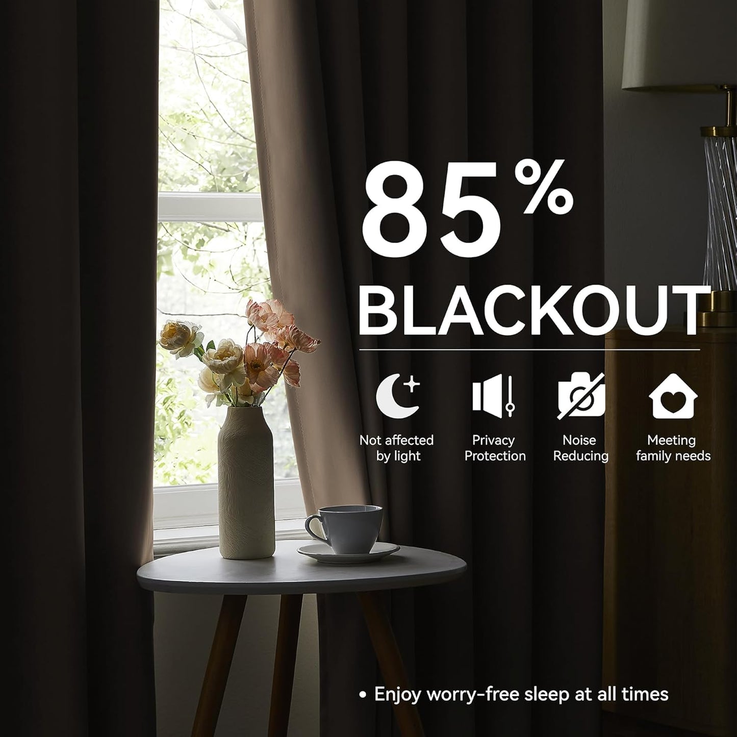 KangBang Taupe Blackout Curtains 95 Inches Long 2 Panels Set, Extra Wide Pinch Pleated Room Darkening Elegant Privacy Window Treatments for Sliding Patio Door with Hooks Track System,60x95 Inch