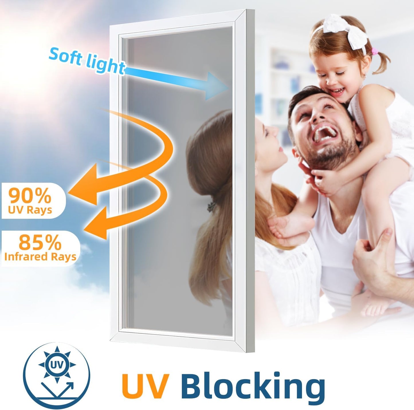 DUOFIRE One Way Window Film Privacy See Out Not in Heat Blocker Tint Reflective Mirror Tinting Film for Home Static Cling Anti-UV Sun Blocking Window Covering（Dark Silver, 11.8x78.7in）