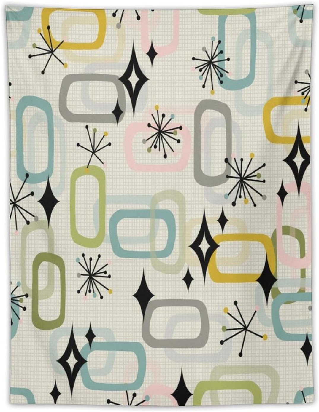 ICMOLYYENLO Boho Medieval Cat Tapestry, Abstract Atomic Starburst Geometric Aesthetic Art Wall Hanging For Bedroom Living Room Dormitory 60x60 Inches