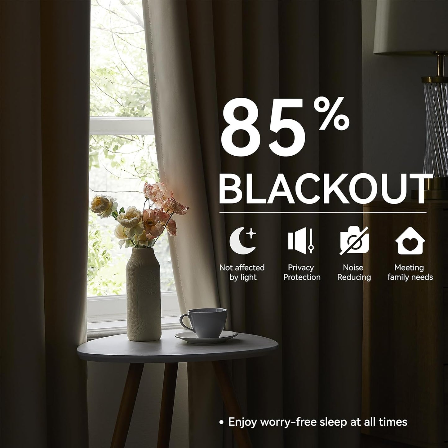 KangBang Beige Pinch Pleated Curtains 84 Inch Length, Pinch Pleat Room Darkening Blackout Modern Soft Drapes with Hooks for Nursery Bedroom(40”Wx84”L, Cream, 2 Panels)