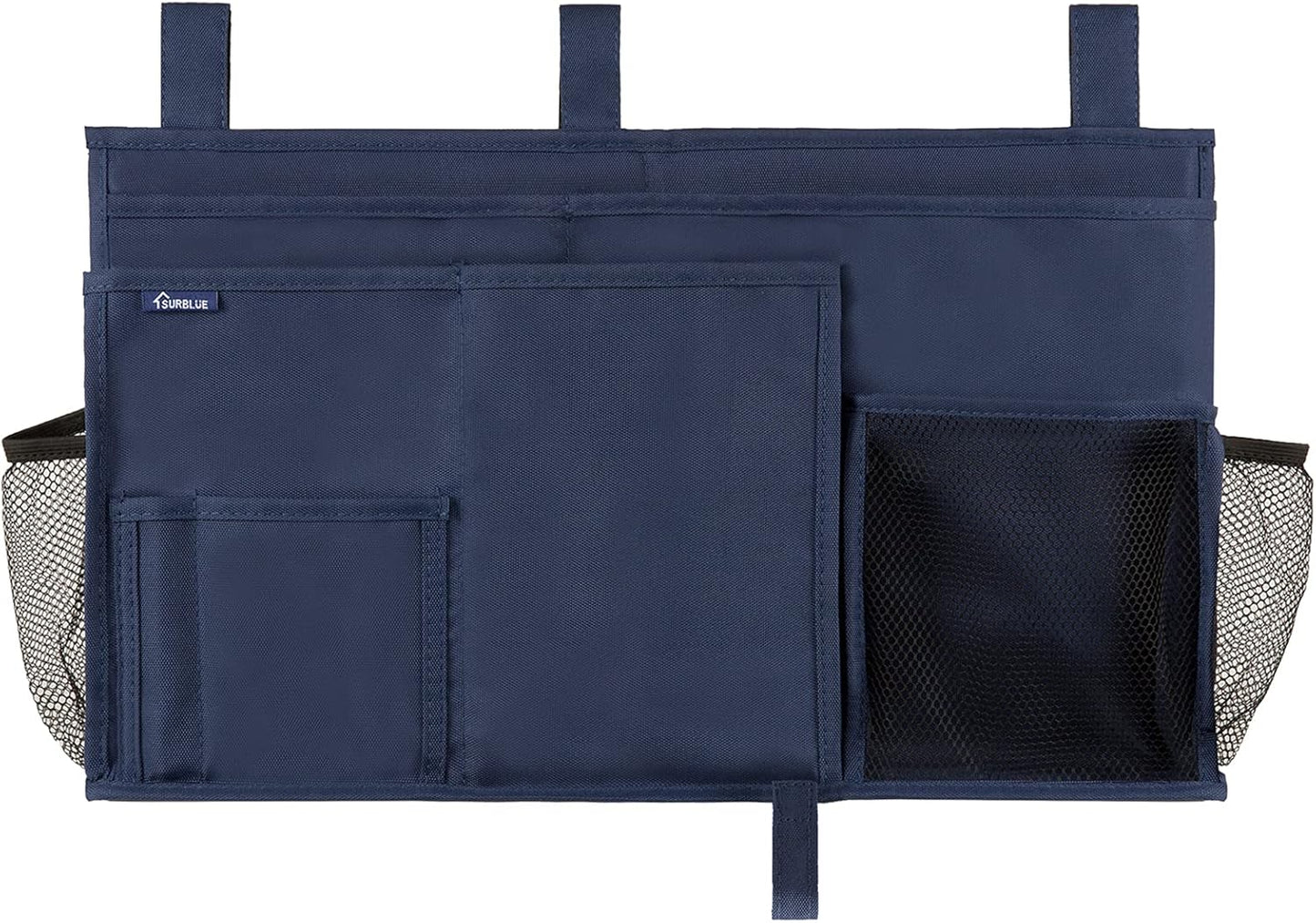 Surblue Caddy Hanging Organizer Bedside Storage Bag for Bunk and Hospital Beds, Blue, L