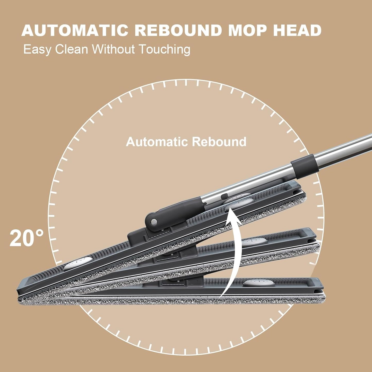 Mop and Bucket with Wringer Set,Hands Free Flat Floor Mop and Bucket,4 Washable Microfiber Pads Included,Wet and Dry Use, Home Floor Cleaning System for All Floor Types and Windows