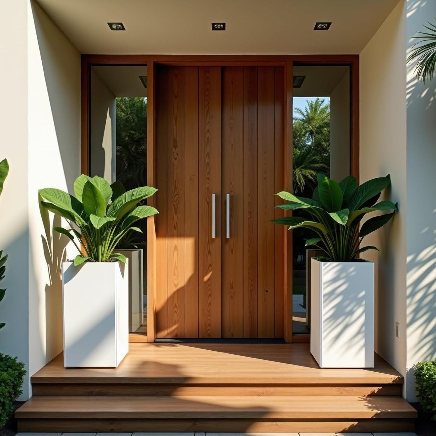 24 Inch Galvanized Steel Planter for Outdoor Plants, White Rectangle Outdoor Planters, Heavy Duty Flower Pot Modern Commercial Residential for Trees Patio Deck Yard Garden