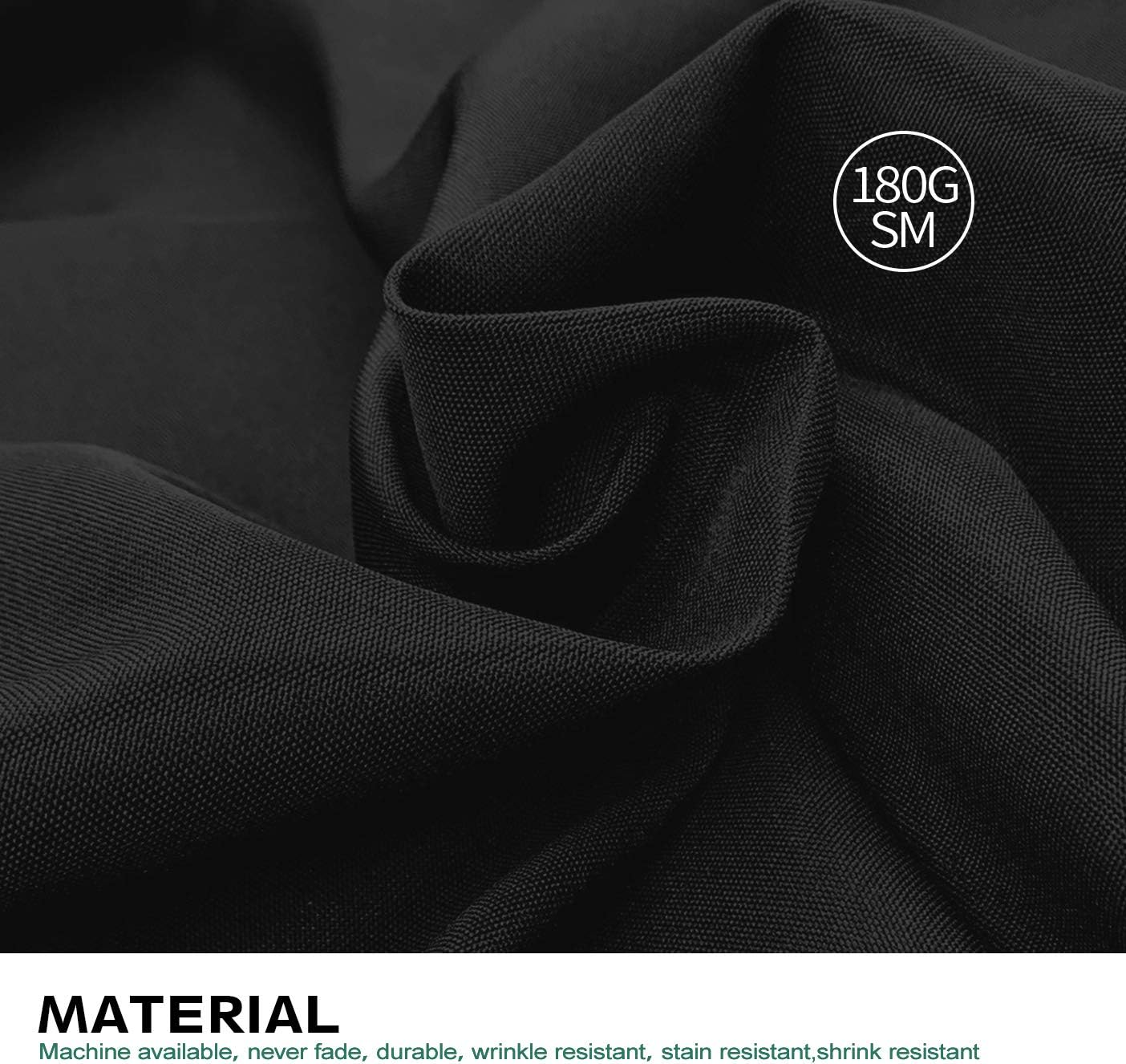 Surmente Black Tablecloth 90 x 132-inch Rectangular Polyester Table Cloth for Weddings, Banquets, or Restaurants
